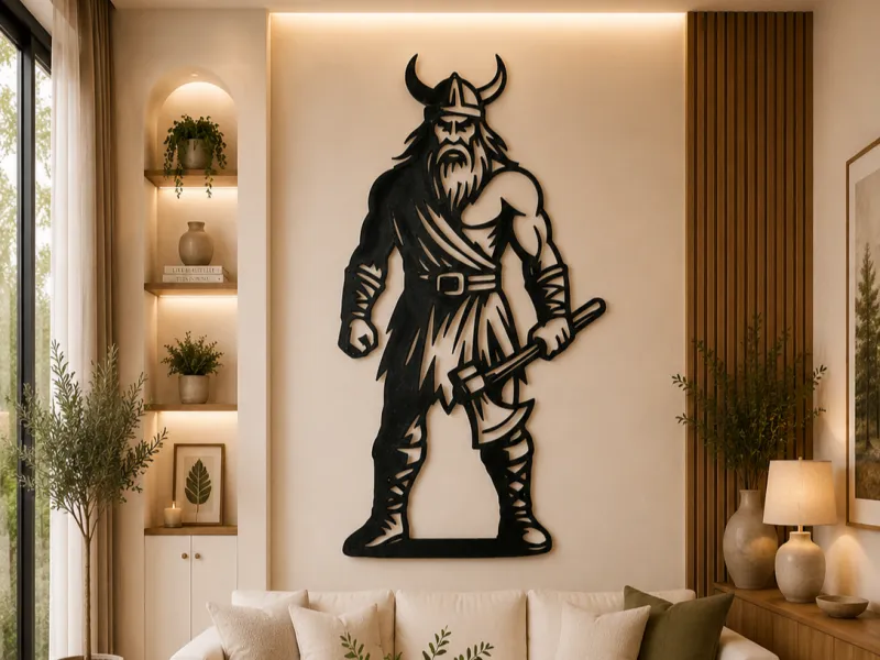 Viking Axe Warrior 2D Wall Art