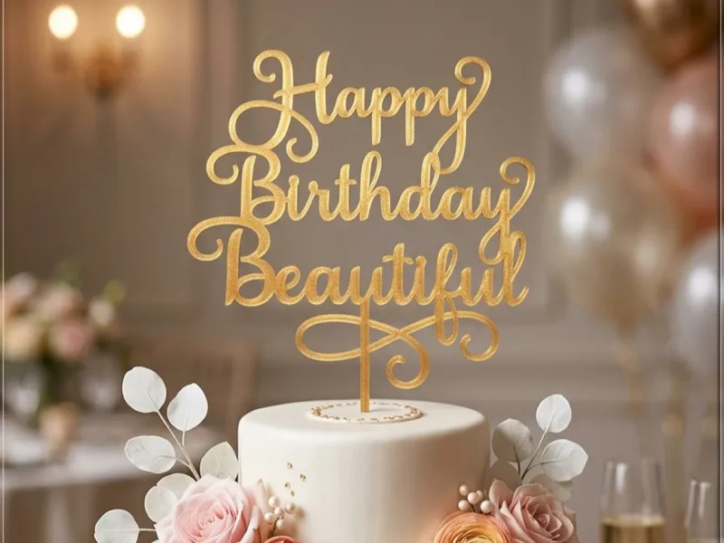🎂 Happy Birthday Beautiful – GRATIS 3D-printbare taarttopper