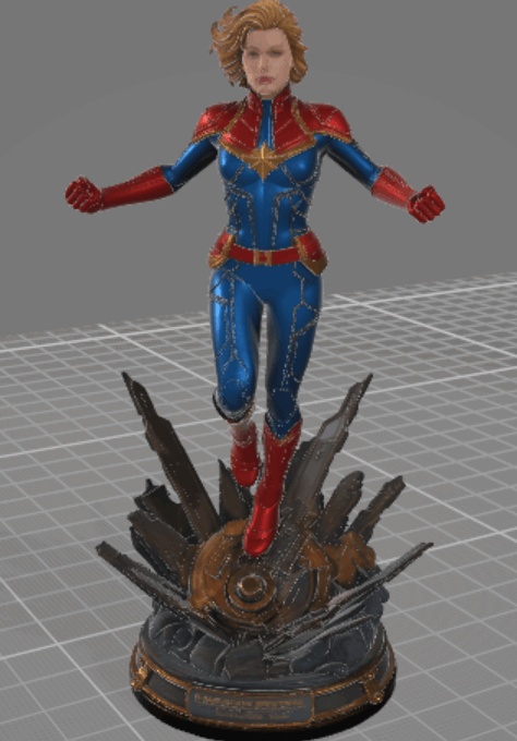 Captain Marvel Action Pose Diorama Figurine