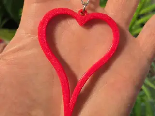 Geometric Heart and Long Heart Keychain Keyring