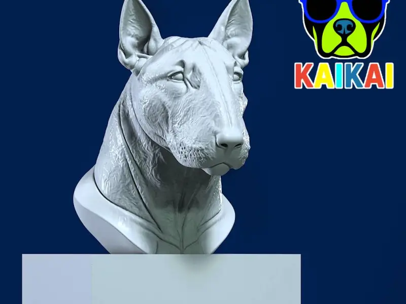 Bull terrier head Dog model - 3D print