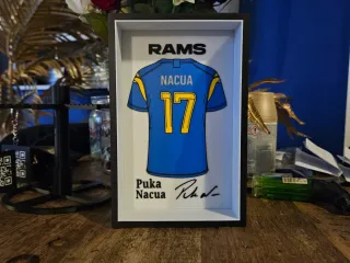 LA Rams Paku Nacua jersey display