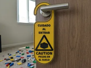 Colgador de Puerta – Precaución al Entrar