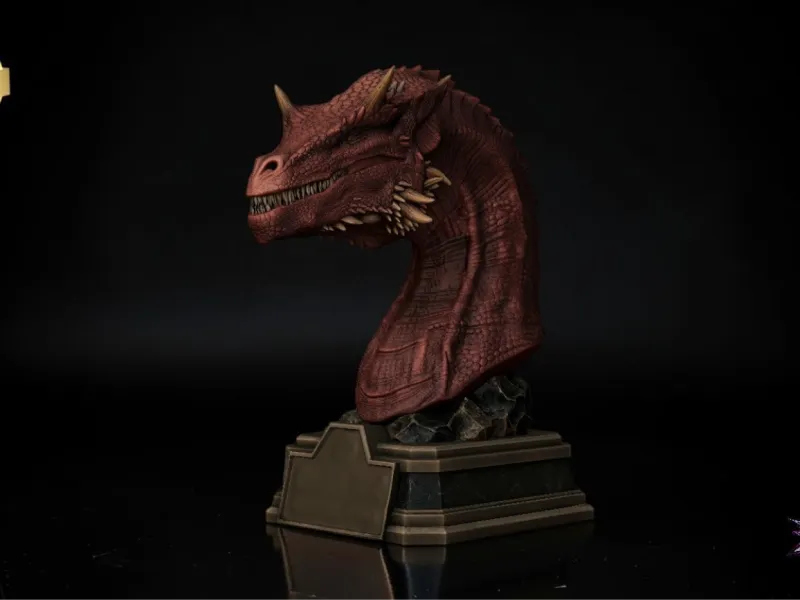 Caraxes Bust STL House of the Dragon 3D Print Sculpture Mode