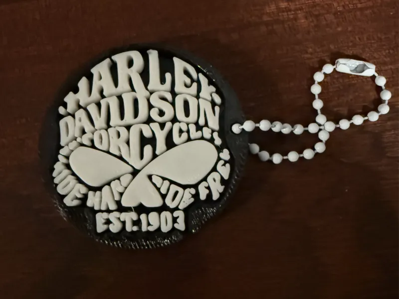 Harley Davidson Skull Keychain, Ride Hard, Ride Free