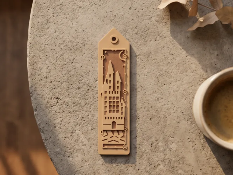 Wizarding Castle Bookmark - Towers, Spires, Lit Windows