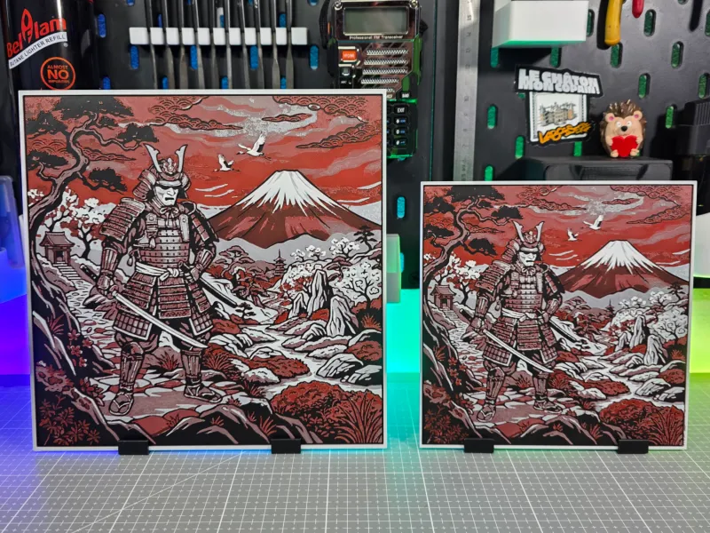 Samourai Red Mountain - Hueforge - 4 Colors