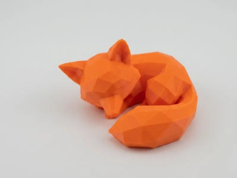 Low Poly Sleeping Fox Figurine | Geometric Sleeping Fox