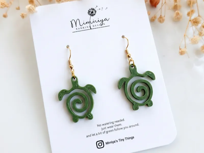 Spiral Shell Turtle Earrings