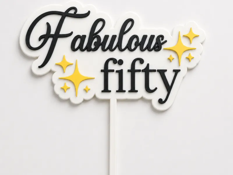 Fabulous Fifty - Birthday Cake Topper