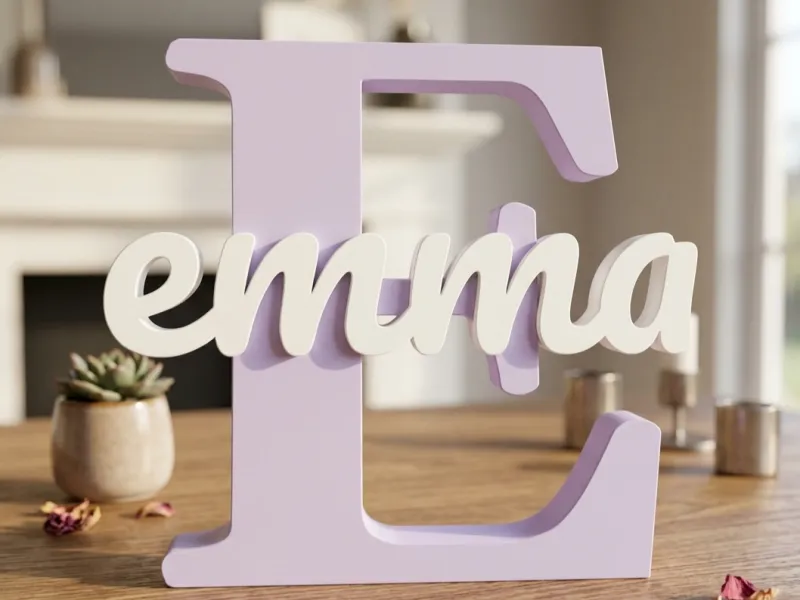 Inicial E con nombre de Emma
