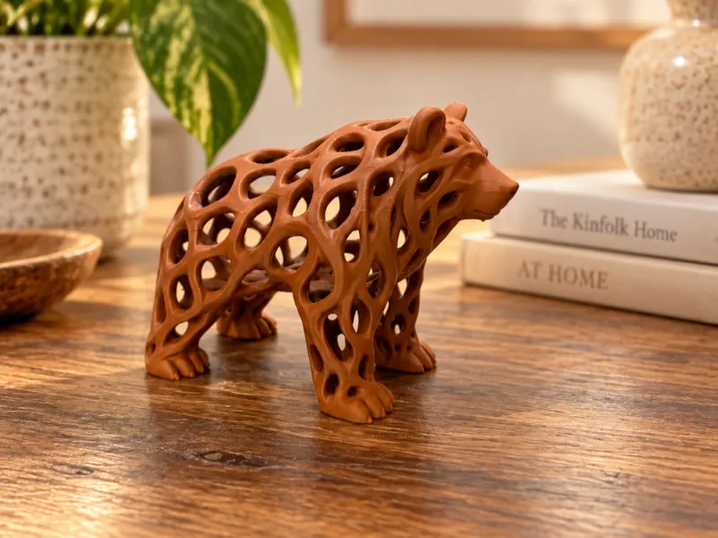 Urs Voronoi – Sculptură modernă de animal imprimată 3D