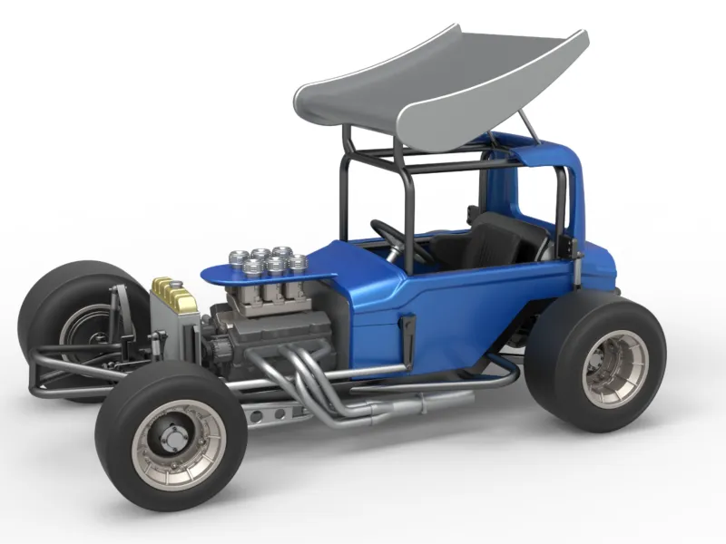 Carro stock supermodificado com asas vintage Versão 2 Escala 1:25
