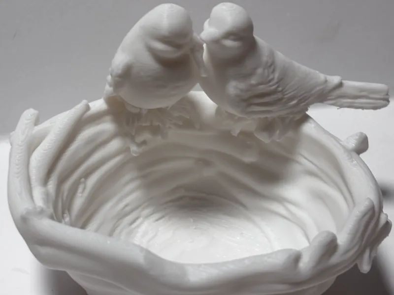 Birds with nest bowl garden decoration