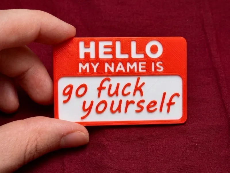 Funny name tag