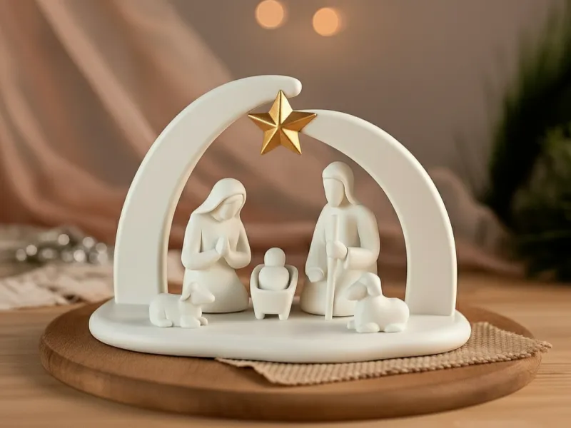 Presepe Minimalista | Decorazione Natalizia Sacra Famiglia