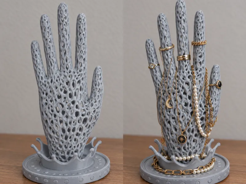 Soporte para joyas en forma de mano