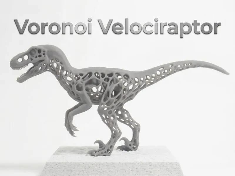 Voronoi Velociraptor: Stunning Organic Dinosaur Art Model