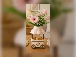 Wazon Granite Column Planter Vase
