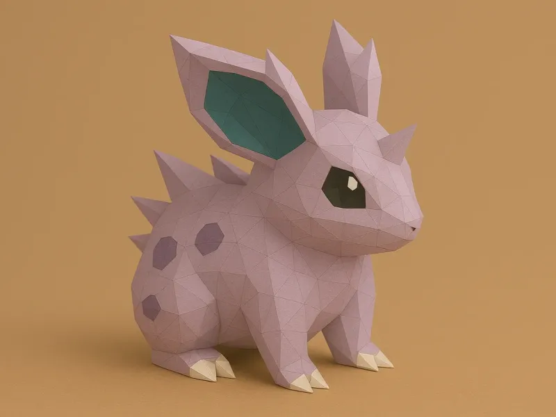 #029 Nidoran – Low Poly Pokémon