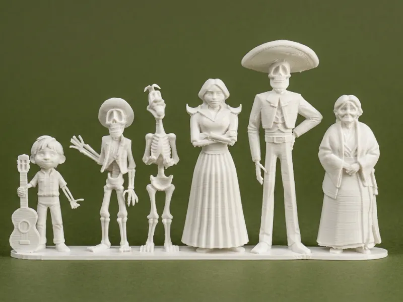 Ensemble de figurines des personnages de la famille Coco