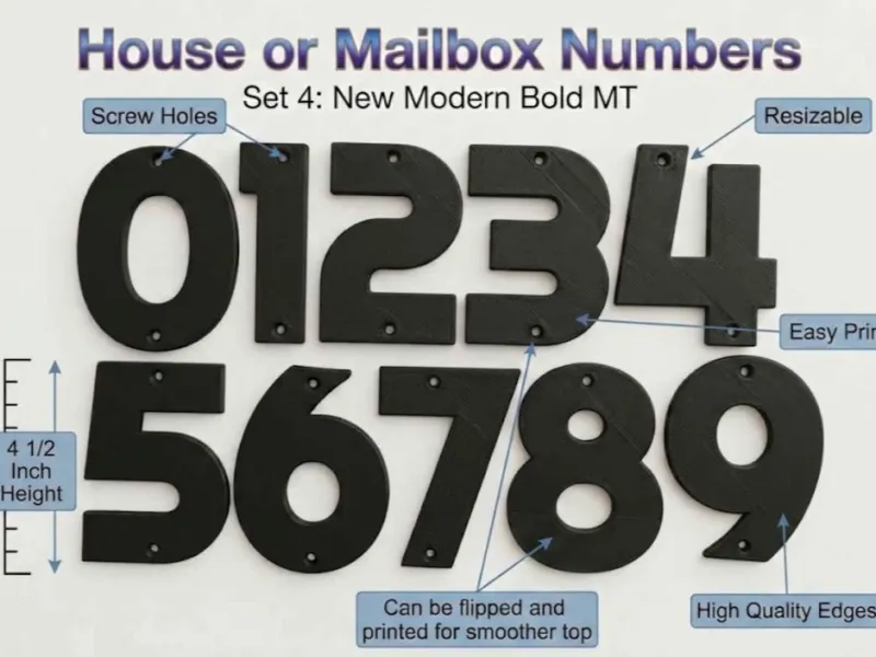 Haus- oder Briefkastennummern - Set 4: New Modern BOLD MT