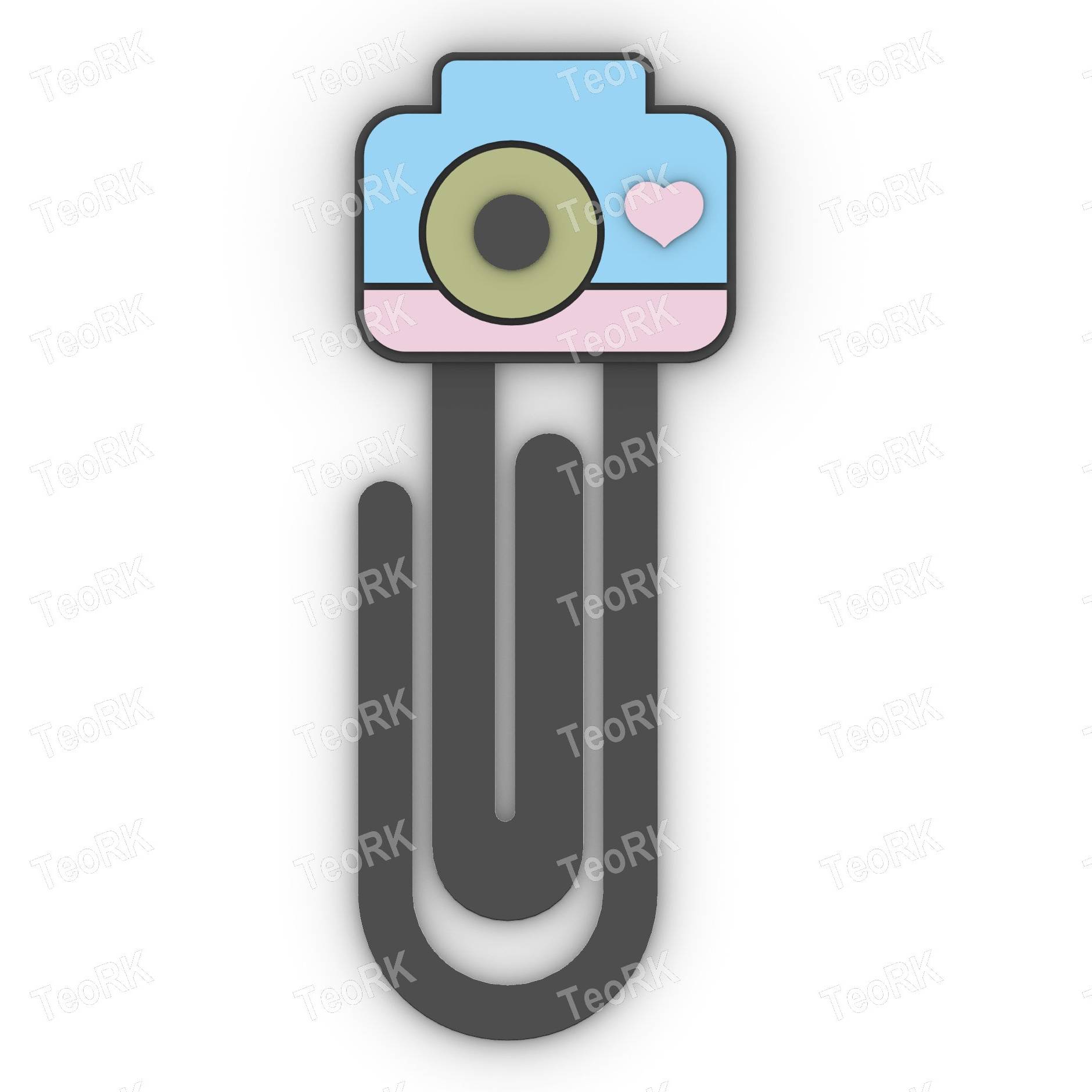Paperclip Love camera photos - bookmark