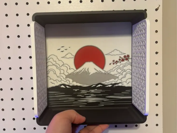 Japanese Mount Fuji Wall Shelf Organizer for Keys, Wallets