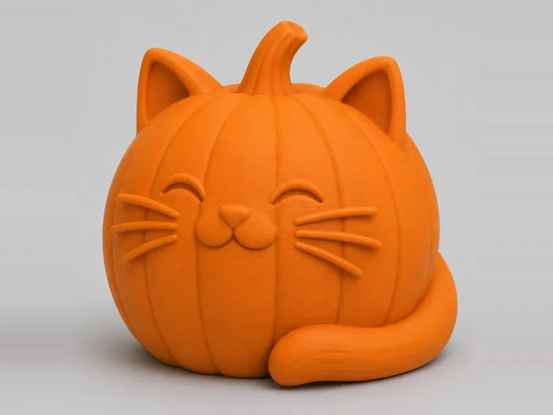 Cat Pumpkin - Cute Halloween Figurine