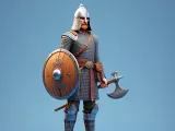 4223 Viking Warrior with Shield and Axe  Minimalist Statue-0