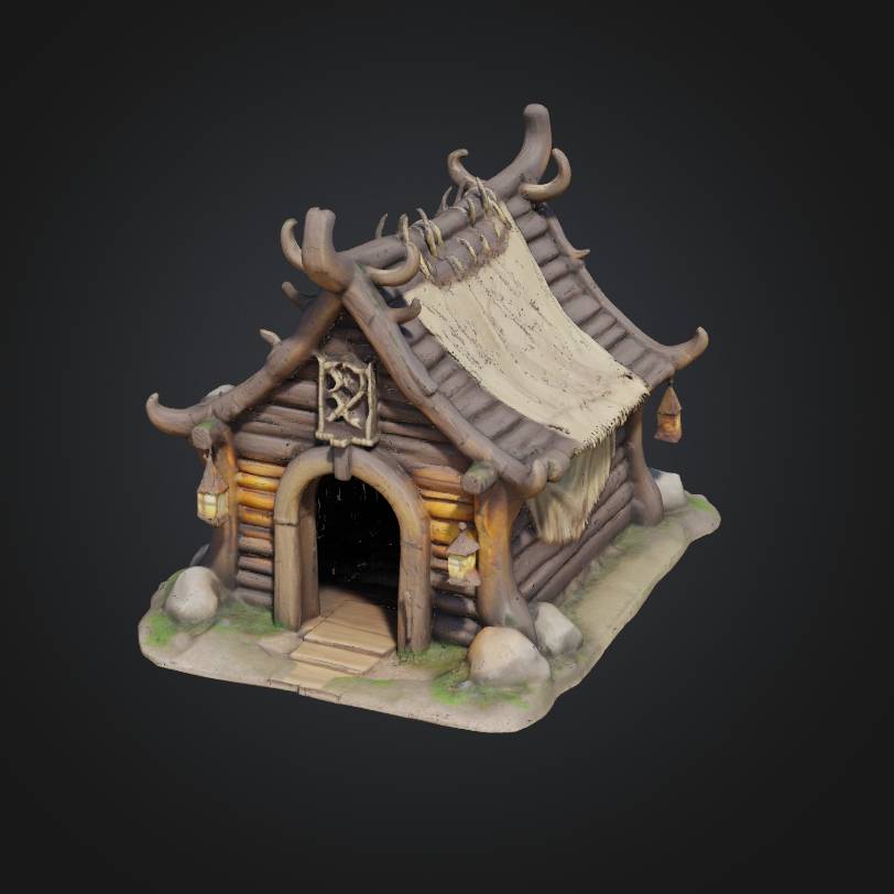 FREE second orc tribal  war hut game rpg