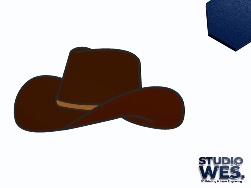 Cowboy Hat - Wall Art (Facedown Print)