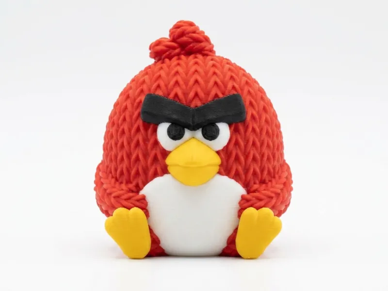Red - Angry Birds - Toy - Keyring - Charm - Knitted Crochet