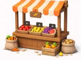 Low Poly Market Fruit Stall-0