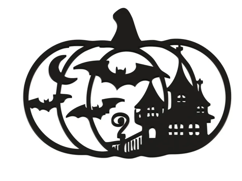 Pumpkin Jack o' Lantern 2d Wall Art 1
