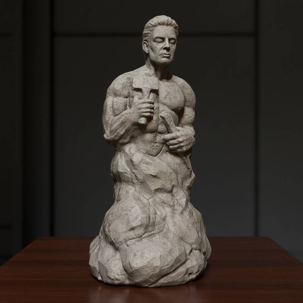 realistic male figure sculpture
