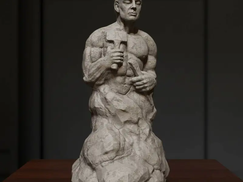 scultura realistica di figura maschile