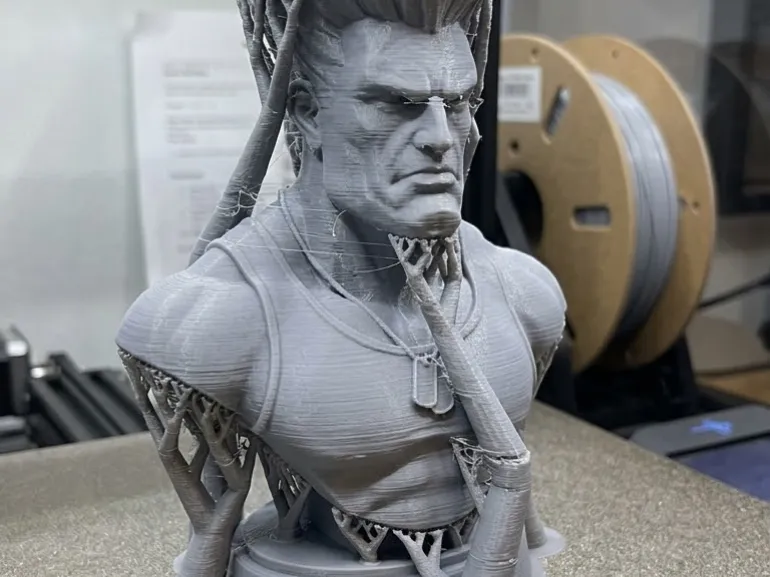 Busto di Guile STL Scultura di Street Fighter Modello di Stampa 3D