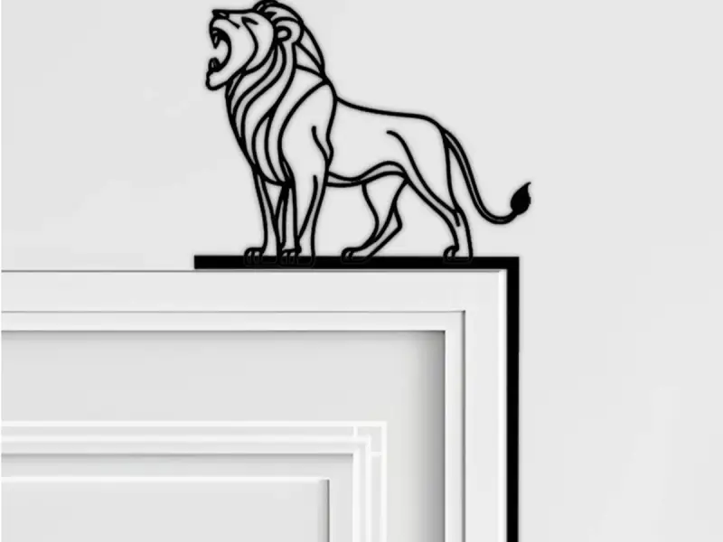 Décoration d'angle de porte en forme de lion, Décoration d'intérieur, Décoration de cadre de porte