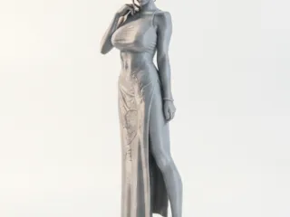 Chinese Dress Female Figurine 3D Printable