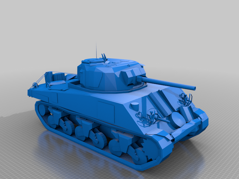sherman ww2 tank 3D models download Creality Cloud