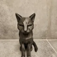 Modern Geometric Low Poly Cat-1