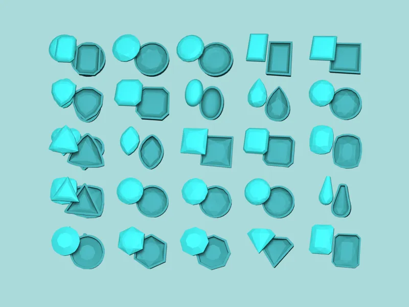 Kit 30 Gemstones Mold - Jewelry Molding Maker Template