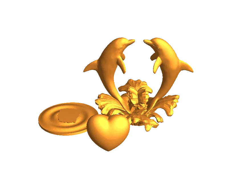 dolphins an ripples an a heart