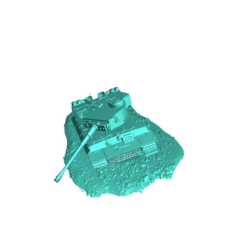 Destroyed German Panzer VI Tiger I Ausf. E tank carcass in d
