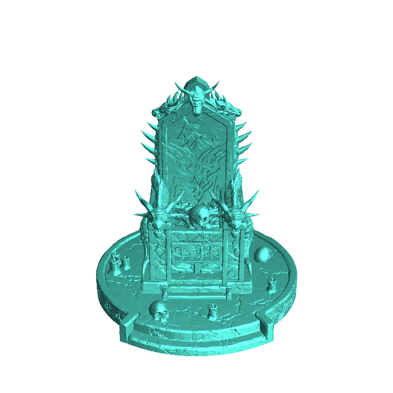 Trono maligno con plataforma de piedra tallada y cabezas de dragón (7)