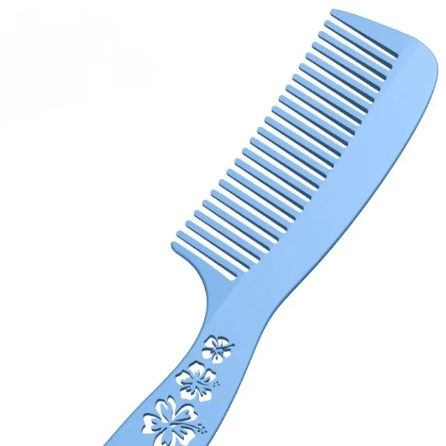 Hair Detangling Comb with Floral Pattern Handle