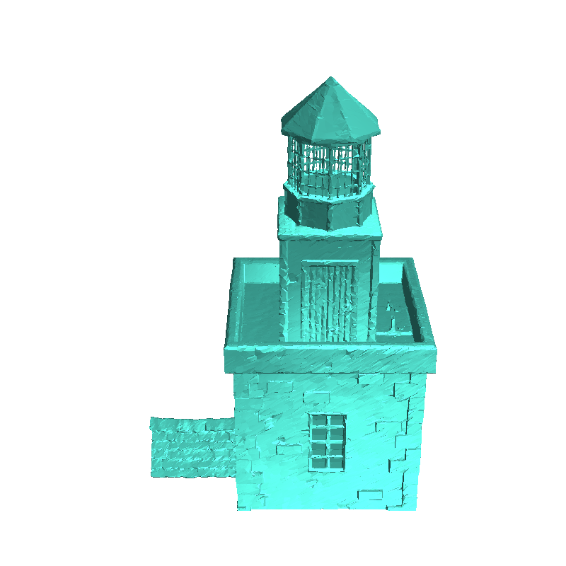 Lighthouse with square tower and outbuilding (2) - miniature | 3D ...