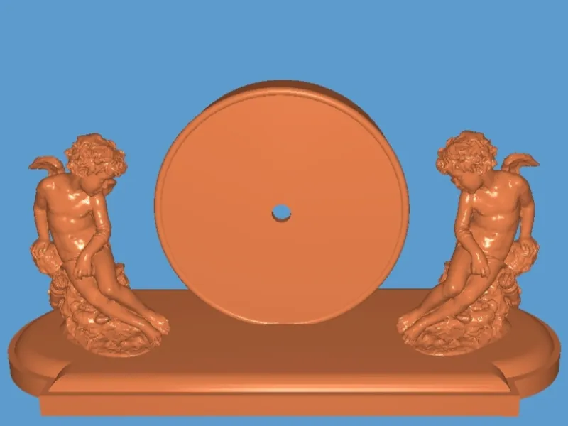 The base for a cupid clock