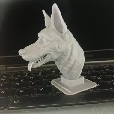 BELGIAN MALINOIS DOG BUST WITH BASE-0
